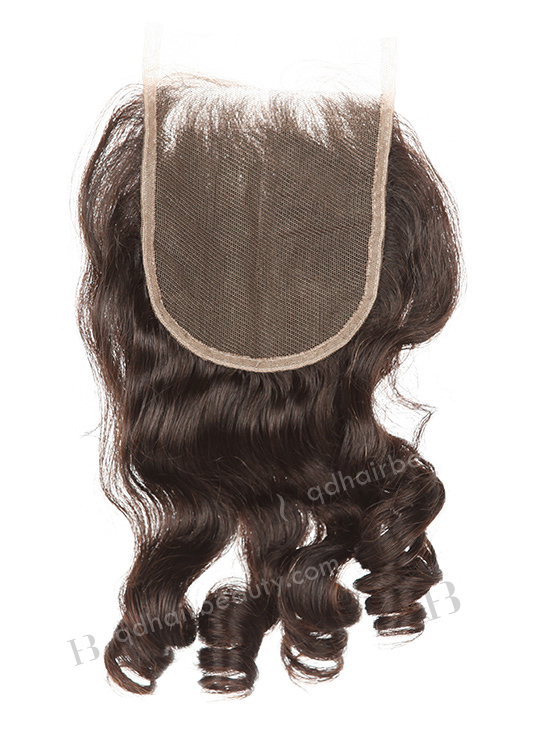 In Stock Indian Remy Hair 16" Big Curl Natural Color Top Closure STC-384